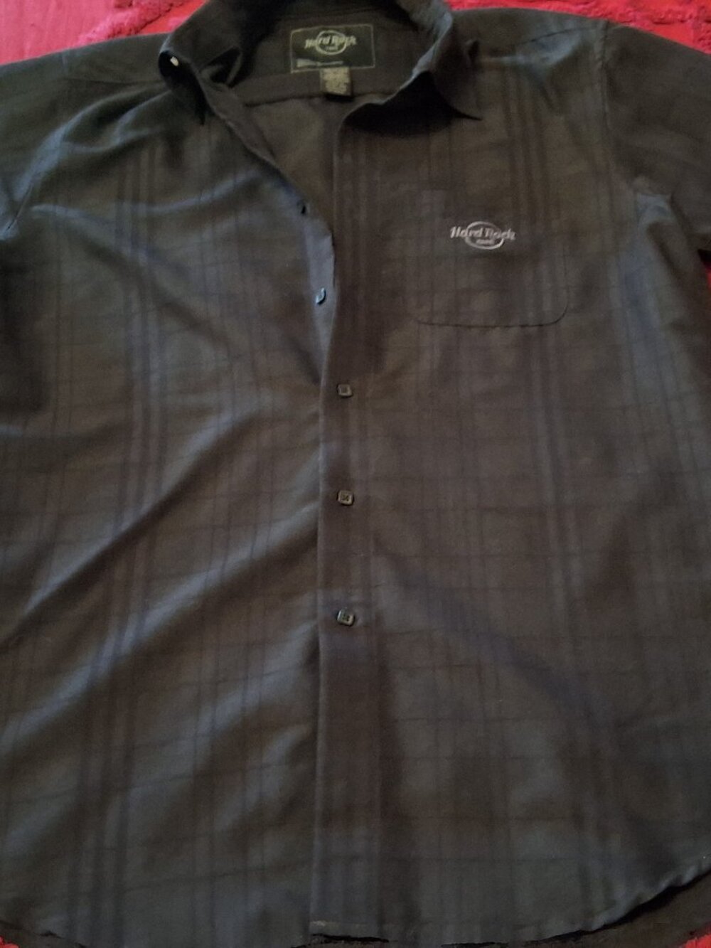 1990s Hard Rock Cafe Atlantic City Shirt Mens M Black Button Up Short Sleeve